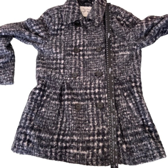 Maralyn & Me Black White Polyester DB Pea Coat F - Picture 12 of 12